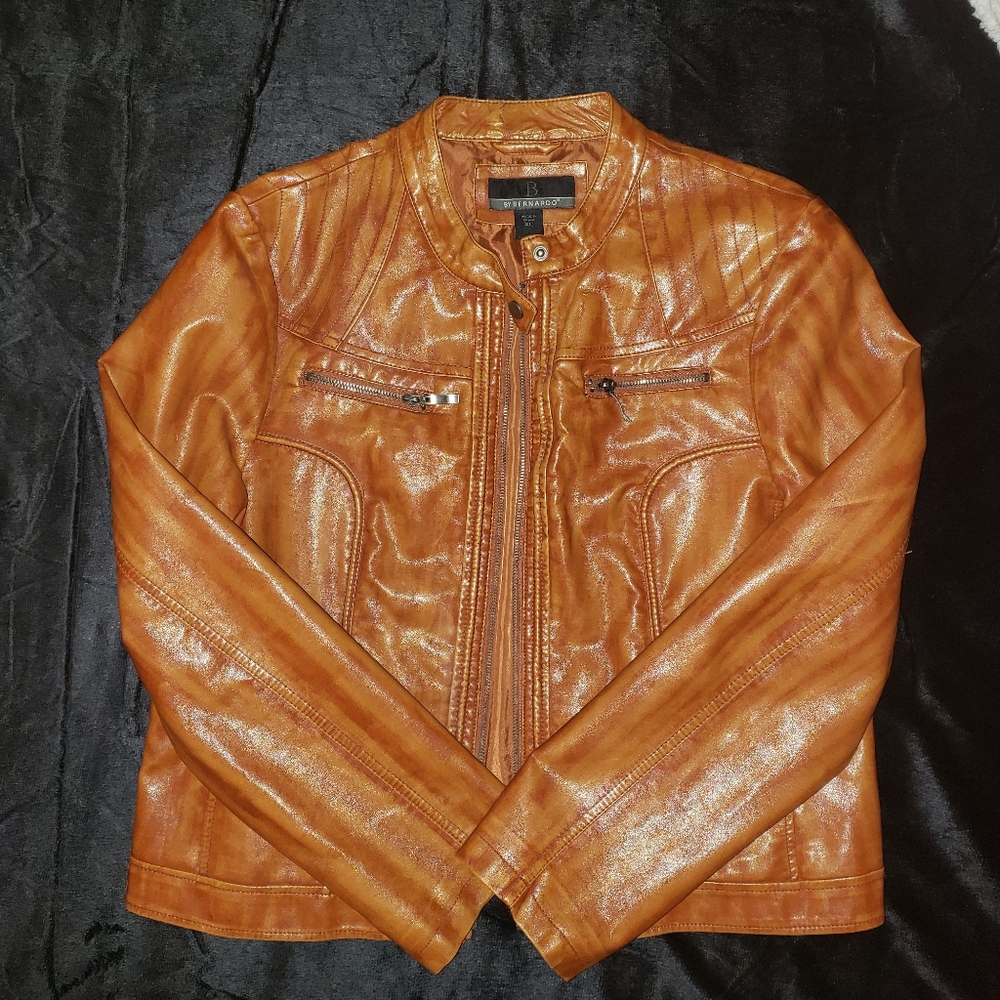 Faux Leather Moto Jacket sz XL